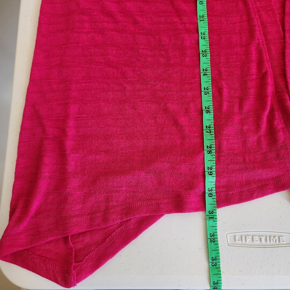 Catherines Womens Open Cardigan Lightweight Sweater Shaw Hot Pink Sheer 0X - Picture 8 of 10